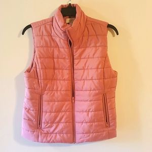 LOFT PUFFER VEST Zipper Front SMALL Pink Carnation